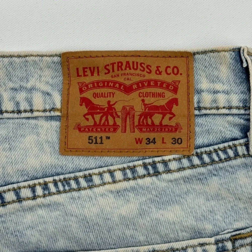 Levi's 511 Slim Fit Jeans Men's 34x30 Light Blue Denim NWT Reclaimed Sustainable